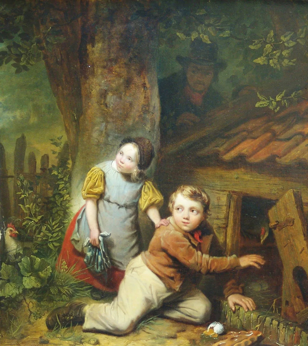 Де Бракелер Фердинанд (1792-1883) - "Дети у курятника" 1860г.