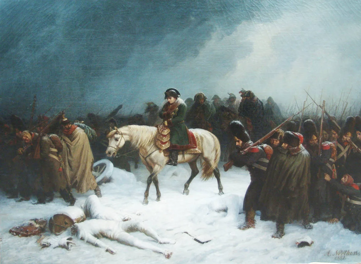 Нортен Адольф (1828-1876) - "Бегство Наполеона из России зимой" 1851г