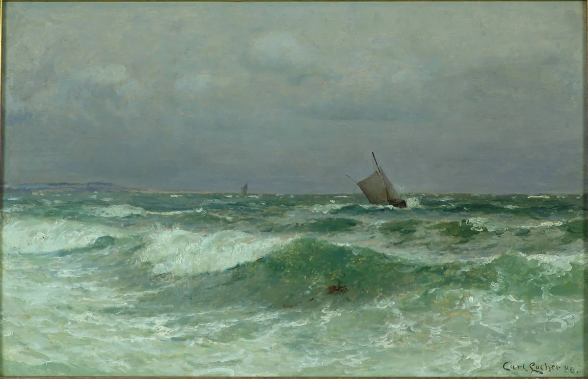 Лохер Карл (1851-1915) -- "Морской пейзаж" 1886 г.