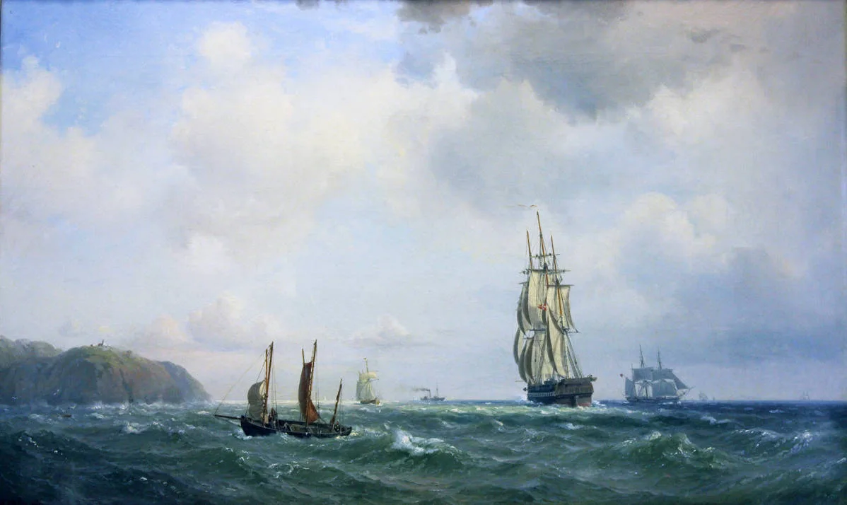 Мельби Вильгельм (1824-1882) - "Парусники в море" 1856 г