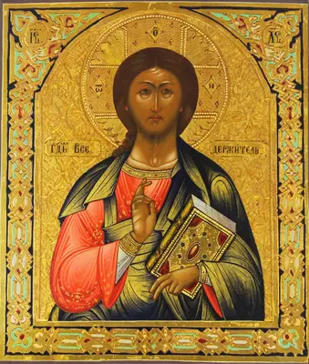 Старинная икона "Господь Вседержитель"
