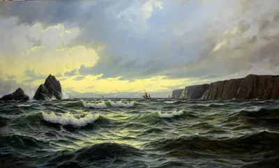 Димер Михаэль Цено (1867-1939) - "Морские скалы на рассвете"