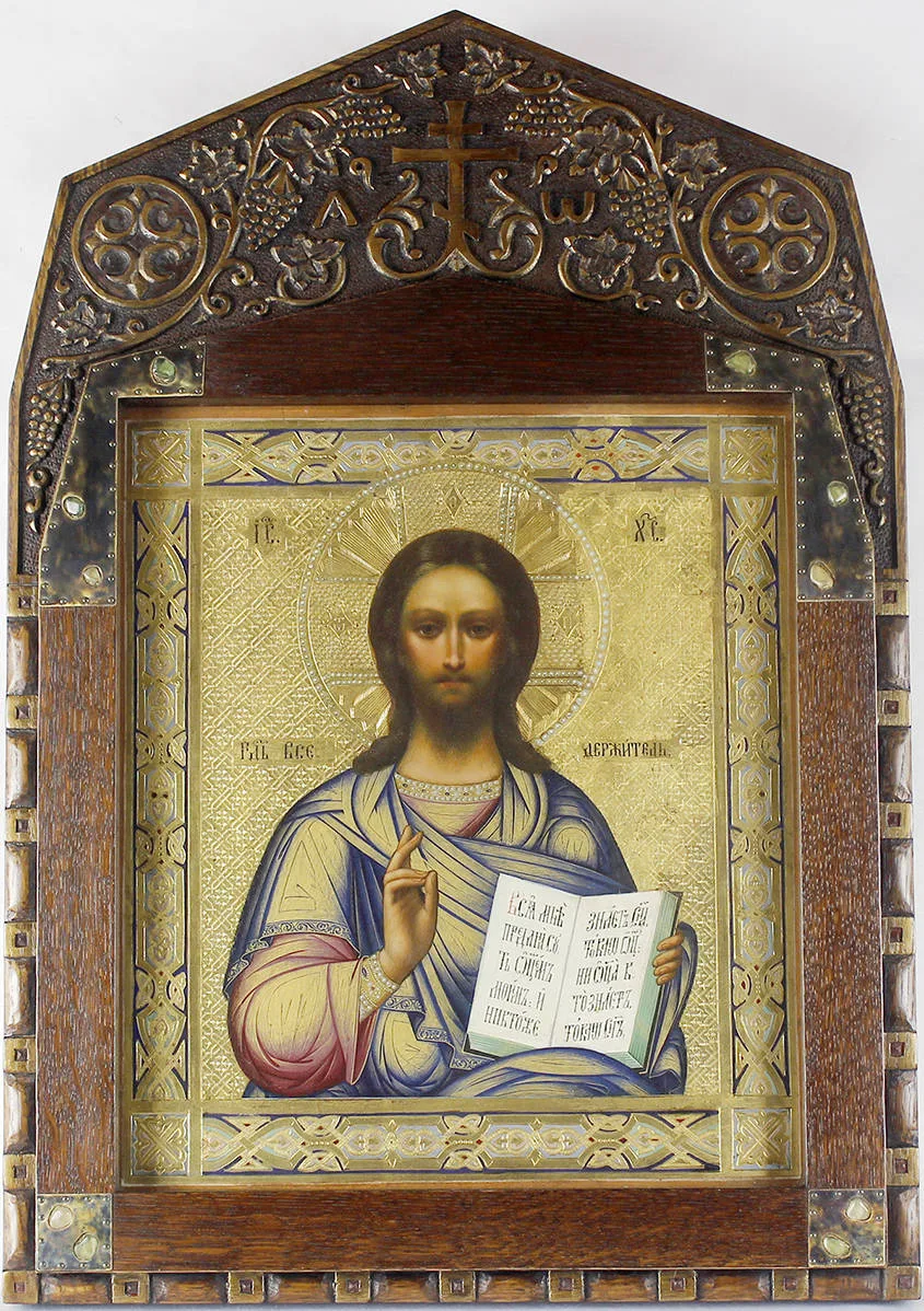 Старинная икона "Господь Вседержитель"