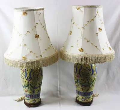 Настольные лампы с абажуром (пара)
