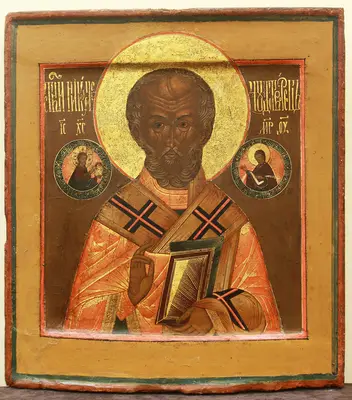Старинная икона "Николай Чудотворец"
