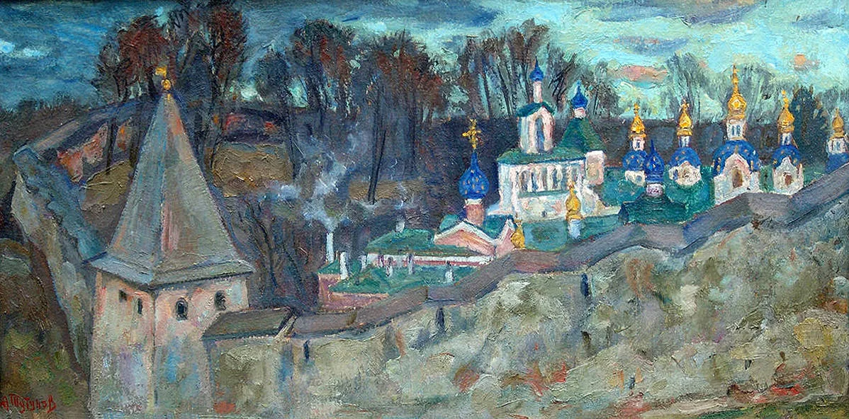 Раннее утро у стен Печорского монастыря