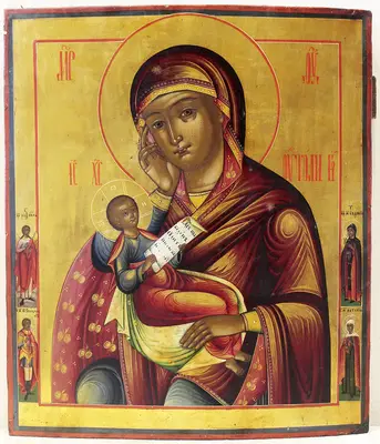 Старинная икона Божьей Матери "Утоли мои болезни"
