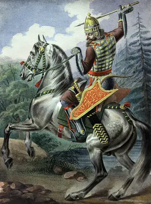 Русское вооружение с XIV до второй половины XVII столетия. Ратник в бахтерце и в шеломе". Серия "Историческое описание одежды и вооружения российских войск