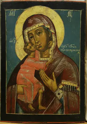 Старинная икона "Пресвятая Богородица Феодоровская"