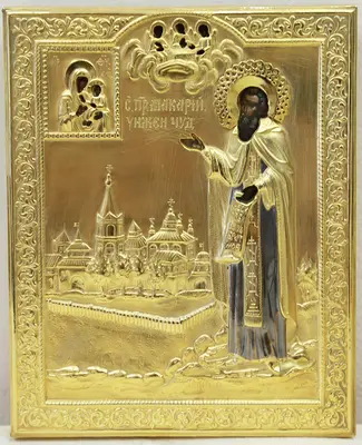 Старинная икона "Святой преподобный Макарий Унженский (Желтоводский)"