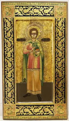 Старинная икона "Святой мученик Пантелеймон"