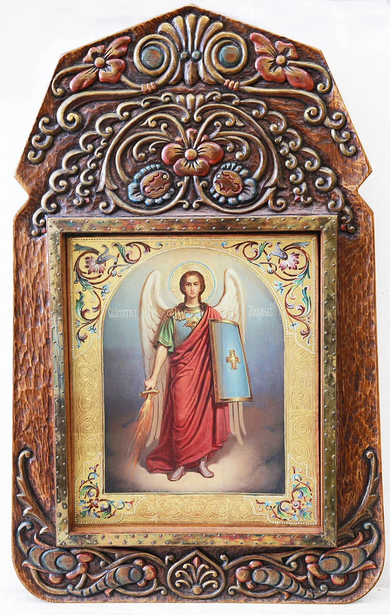 Старинная икона "Архистратиг Михаил"