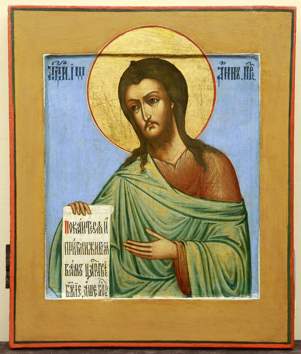 Старинная икона "Иоанн Предтеча"