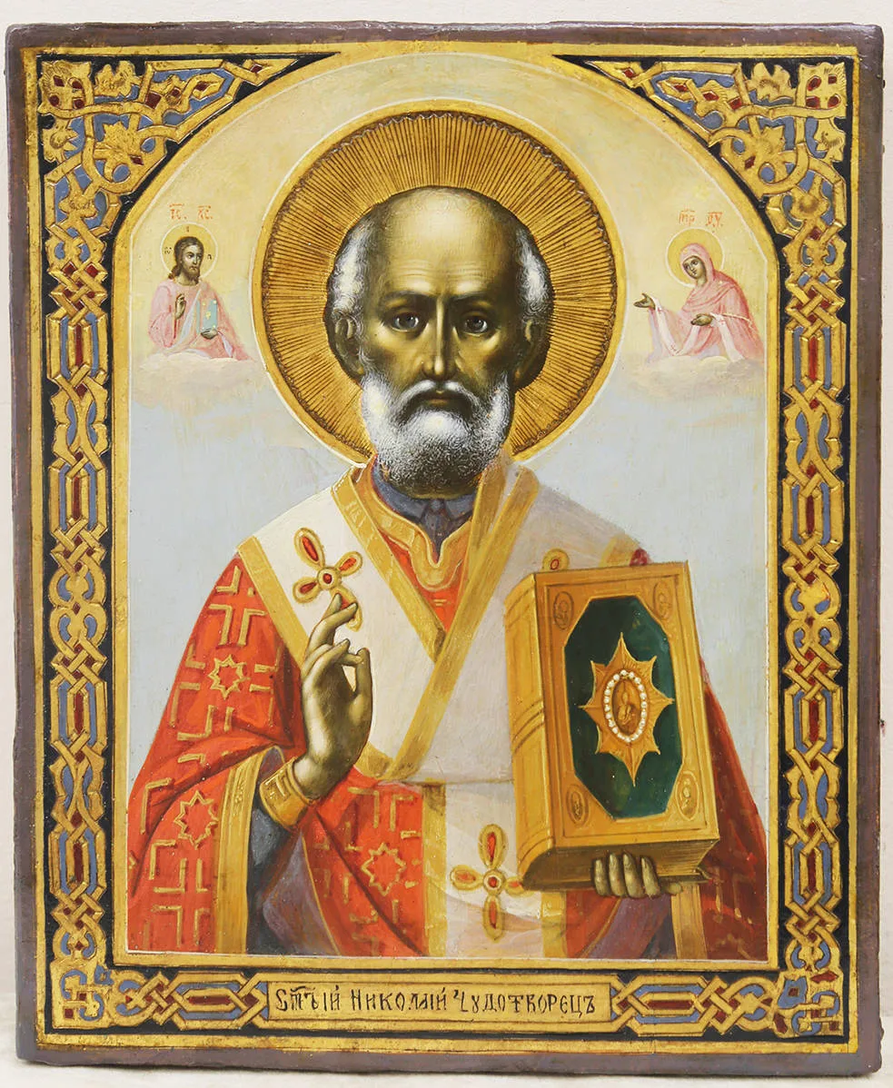 Старинная икона "Святитель Николай Чудотворец"