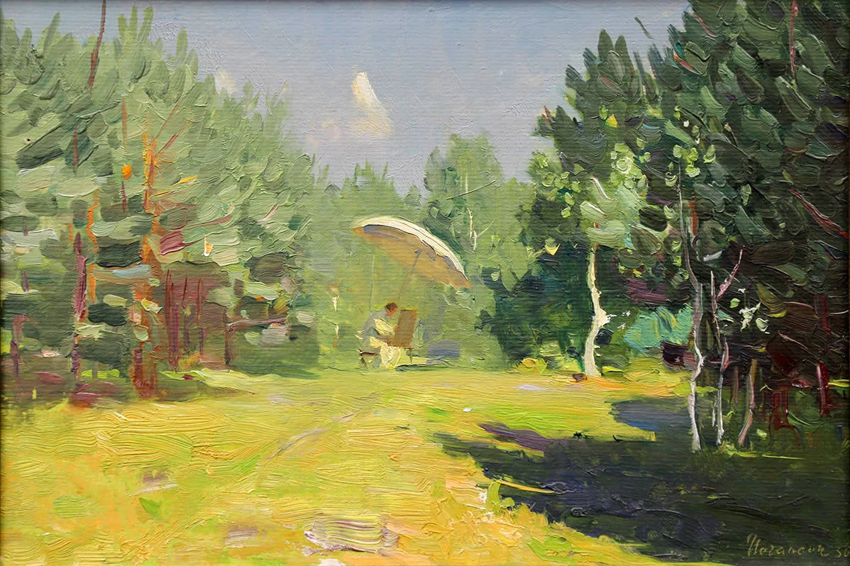 На пленэре в летнем парке