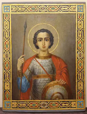 Старинная икона "Георгий Победоносец"