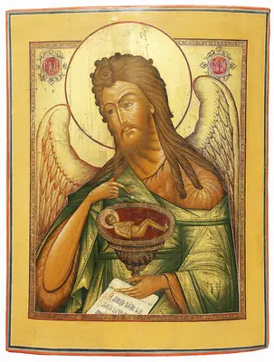 Старинная икона "Иоанн Предтеча"