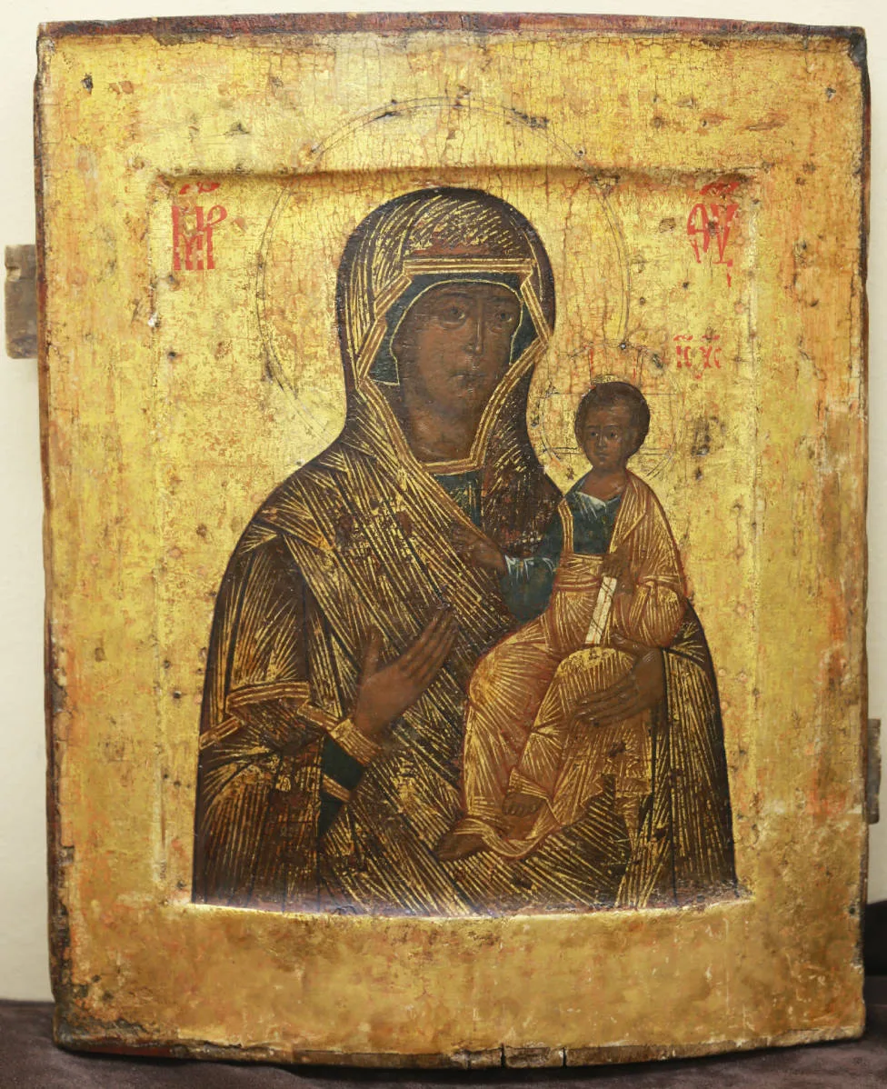Старинная икона "Богоматерь Одигитрия Смоленская"