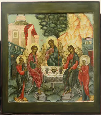 Старинная икона "Святая Троица"