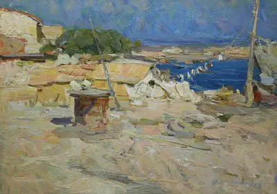 Азовье. Дворик. Рыбаки